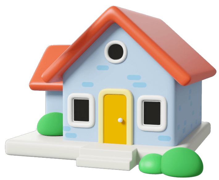 Small house with yellow door