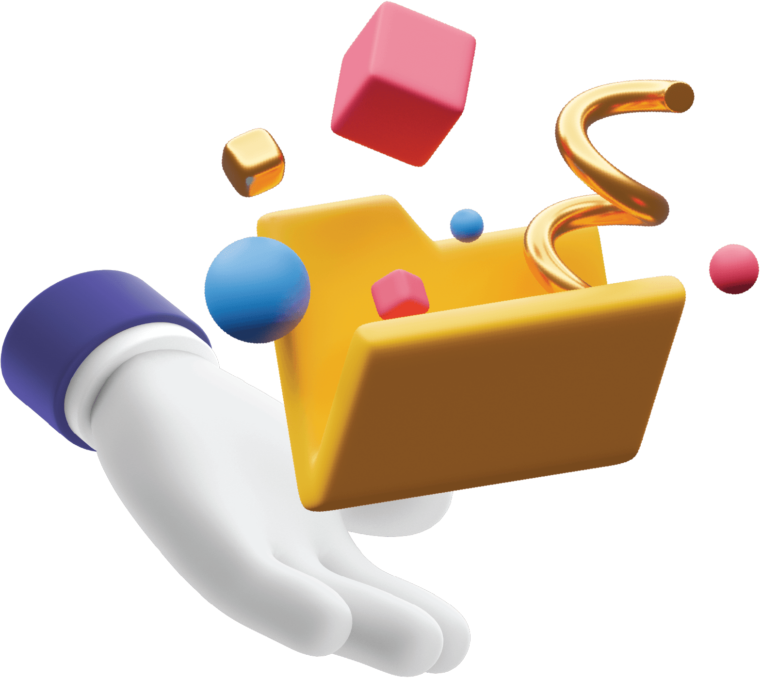 Hand and folder illustration