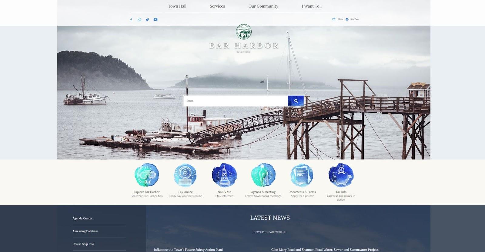 Bar Harbor, Maine website homepage