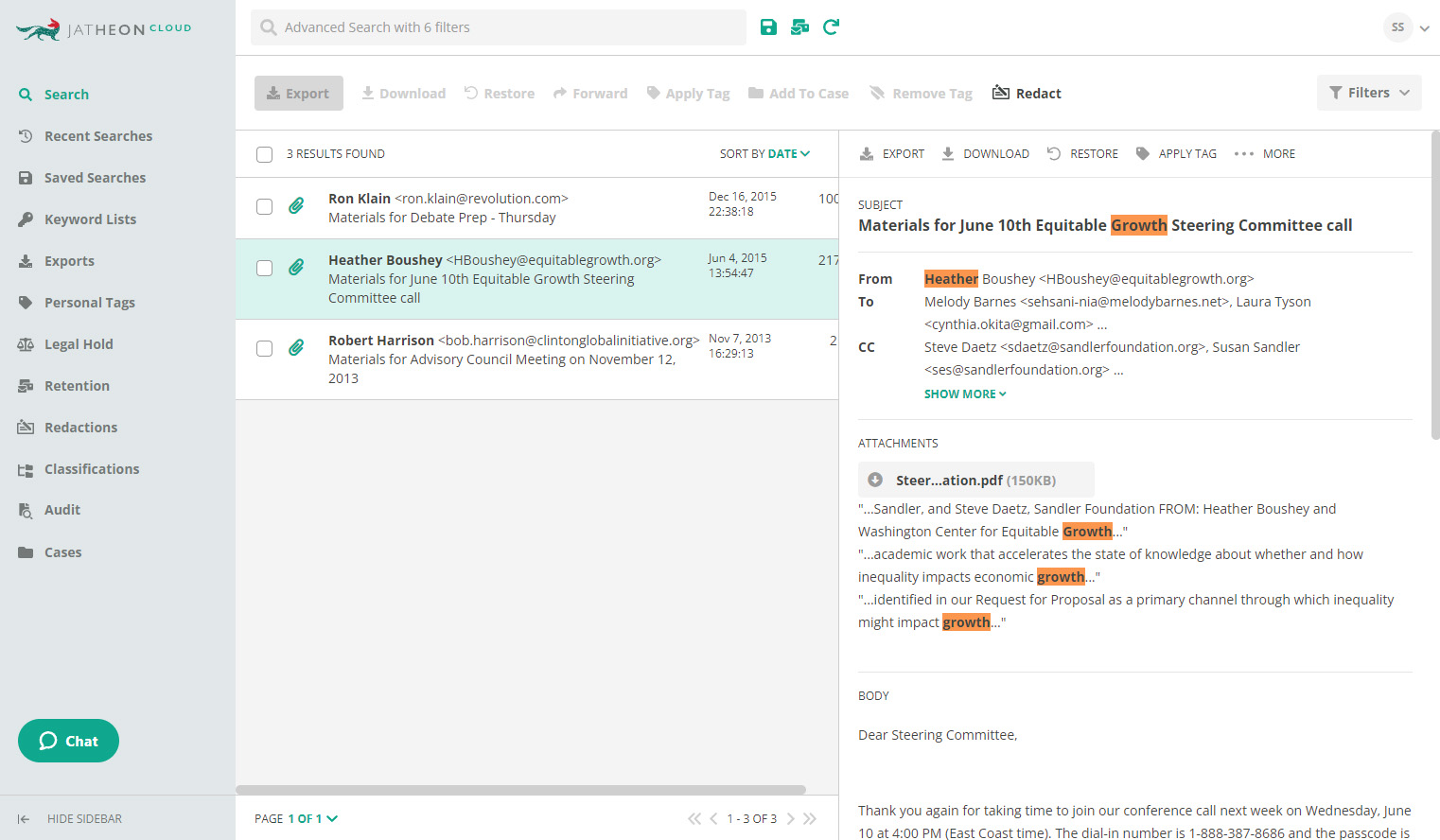 Communication features on Jantheon Cloud